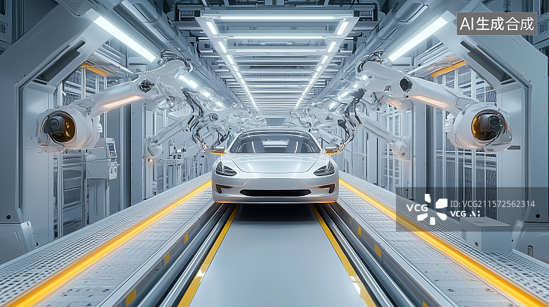 【AI数字艺术】汽车智能工厂图片素材