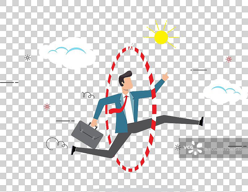 能干的、熟练的商人跳跃而过图片素材