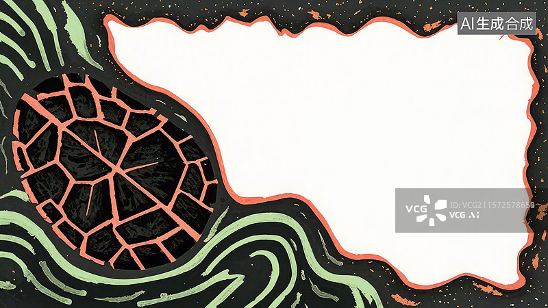 【AI数字艺术】2D卡通居左1.抽象图案背景，包含几何与波浪元素图片素材