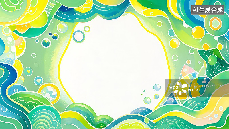 【AI数字艺术】2D卡通最大1海洋主题抽象背景图片素材