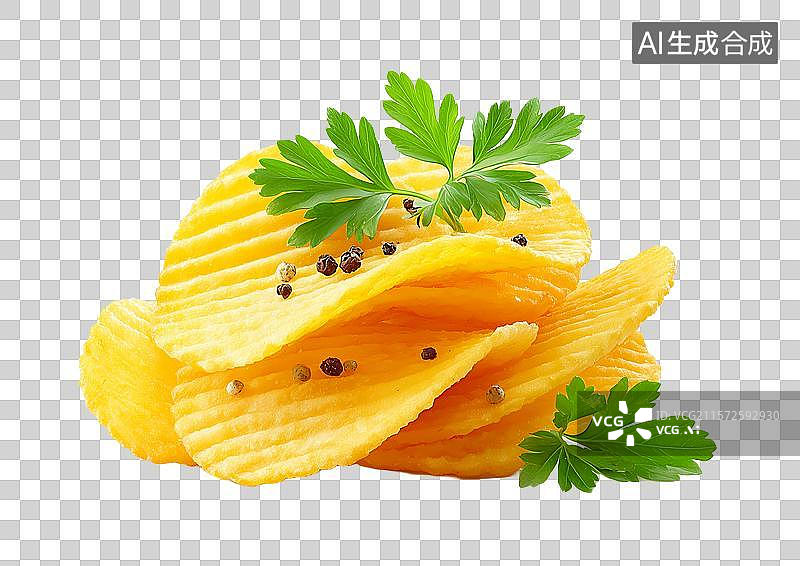 【AI数字艺术】【免抠png素材】酥脆美味的土豆片图片素材