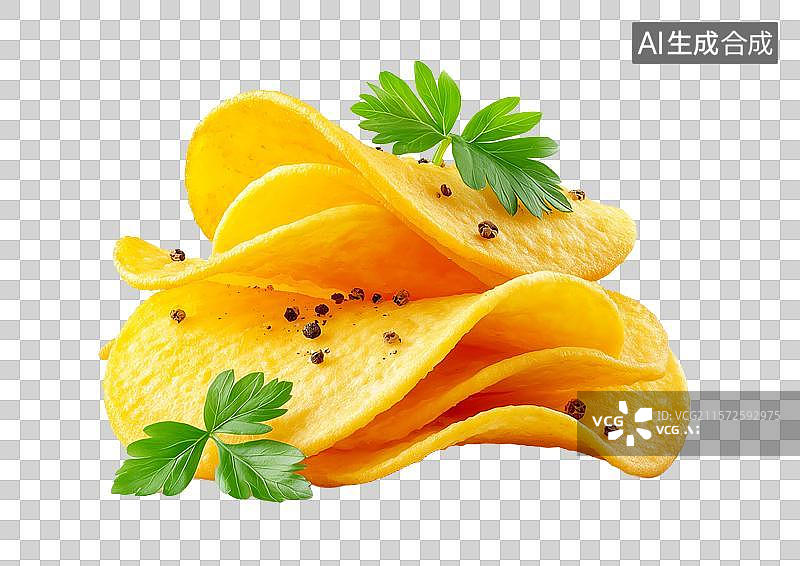 【AI数字艺术】【免抠png素材】酥脆美味的土豆片图片素材