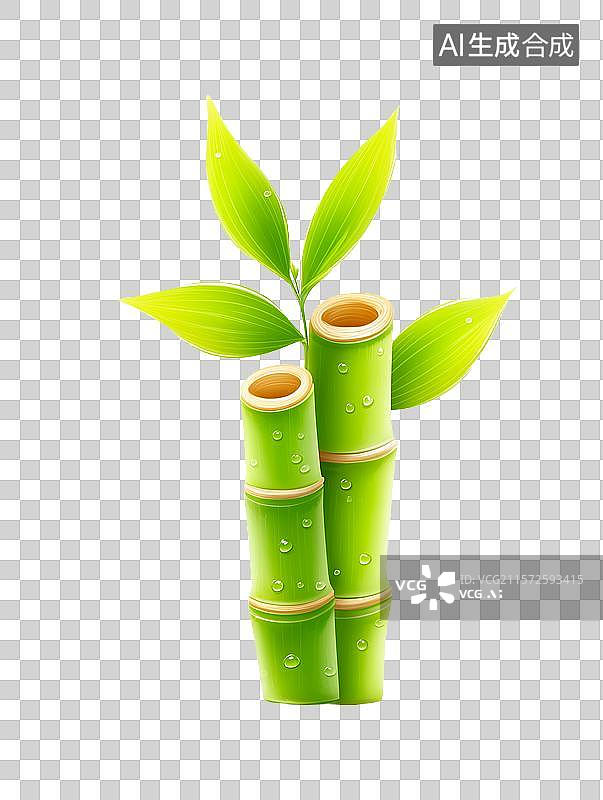 【AI数字艺术】【免抠png素材】3D卡通竹子图片素材