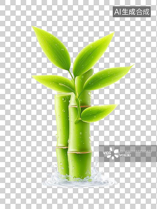 【AI数字艺术】【免抠png素材】3D卡通竹子图片素材