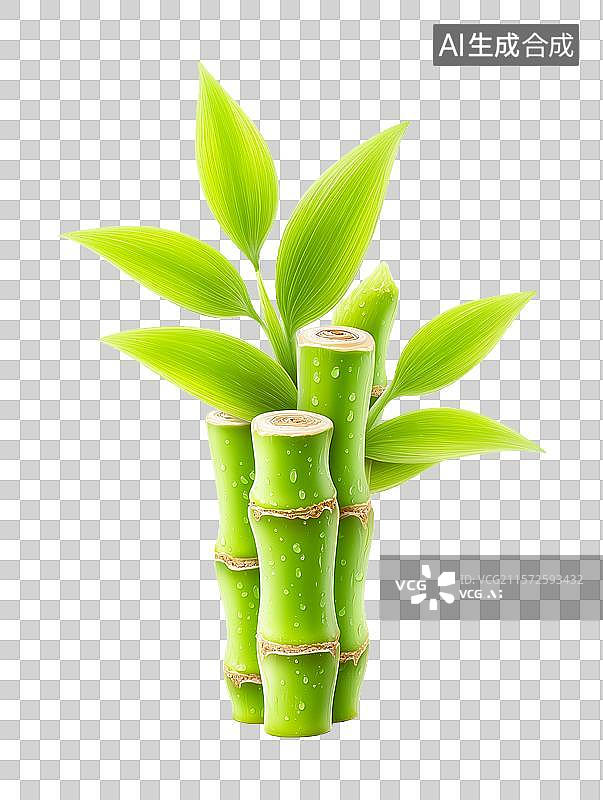【AI数字艺术】【免抠png素材】3D卡通竹子图片素材