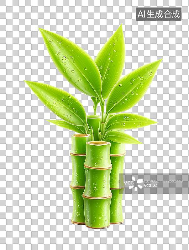 【AI数字艺术】【免抠png素材】3D卡通竹子图片素材