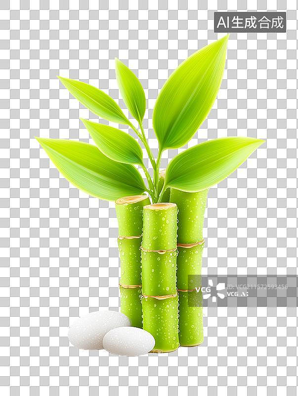 【AI数字艺术】【免抠png素材】3D卡通竹子图片素材