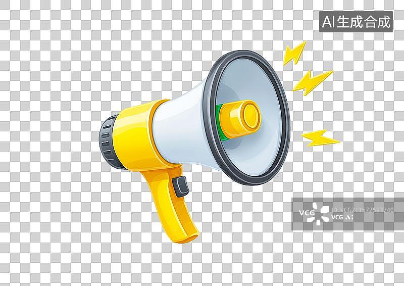 【AI数字艺术】【免抠png素材】正在播放声音的3D卡通喇叭图片素材