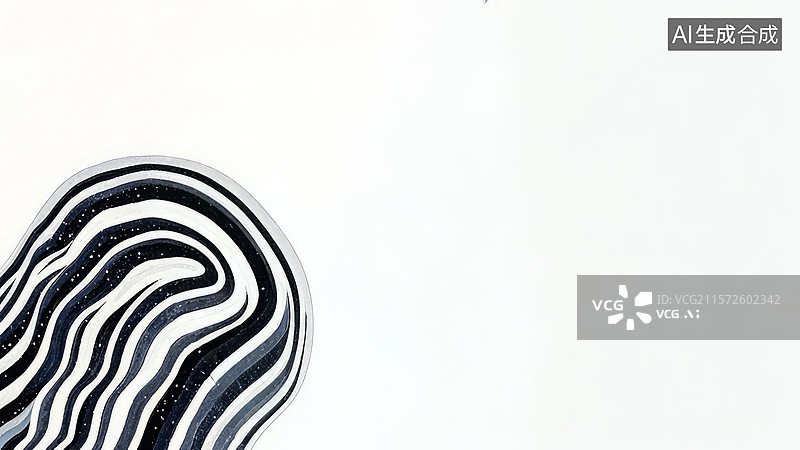 【AI数字艺术】2D卡通左下1.黑白波浪图案的抽象设计图片素材