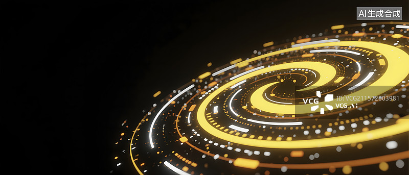 【AI数字艺术】科技背景，光带，黄色线条图片素材