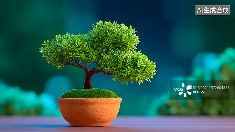 【AI数字艺术】微距盆栽叶子的静物特写图片素材