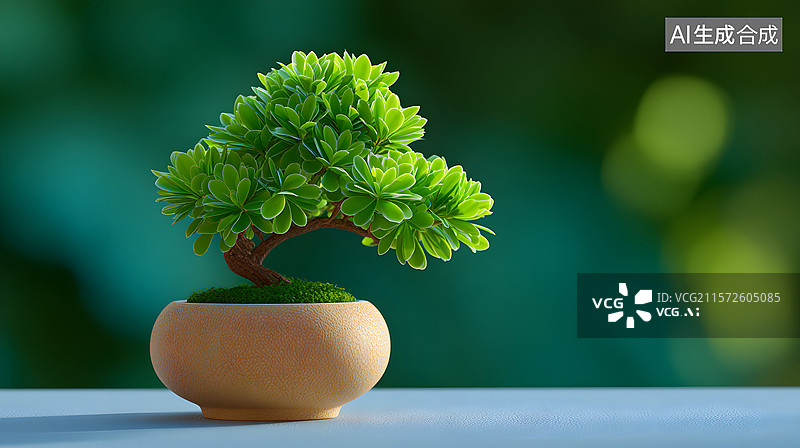 【AI数字艺术】微距盆栽叶子的静物特写图片素材