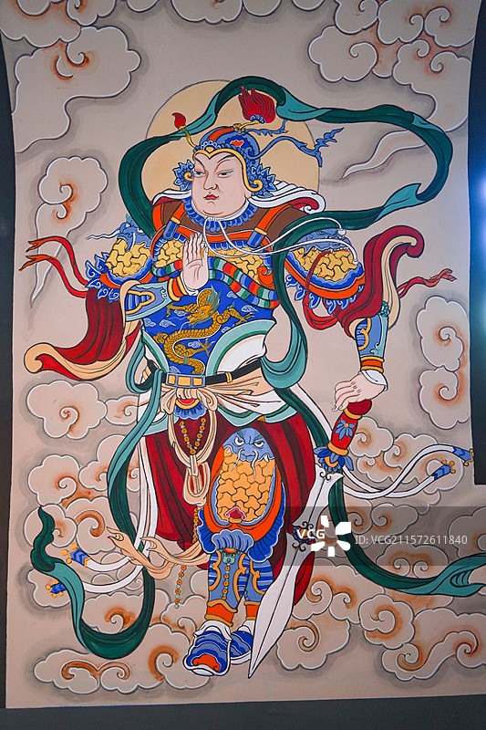 山西交城卦山天宁寺壁画图片素材