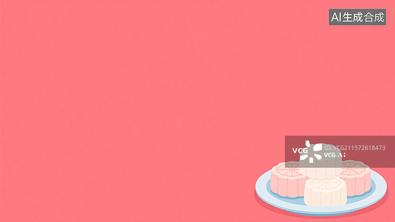 【AI数字艺术】2D卡通糕点插画背景右下图片素材