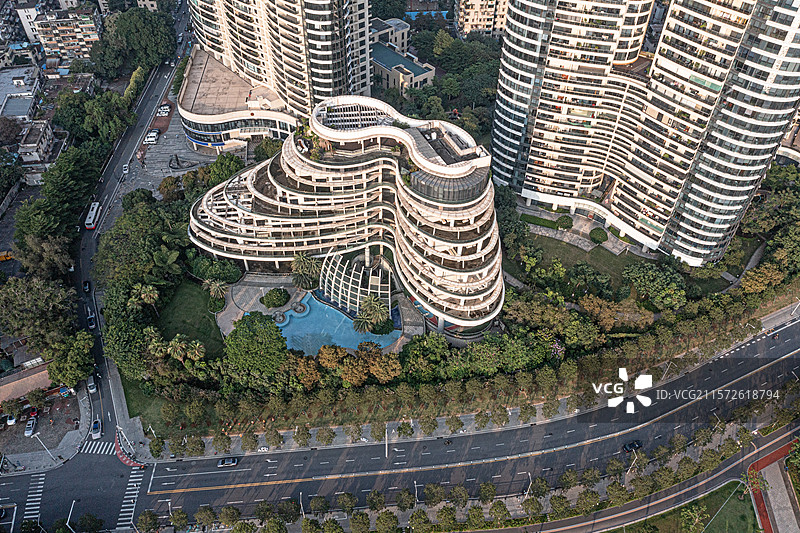 广州海珠区天誉半岛花园航拍图片素材