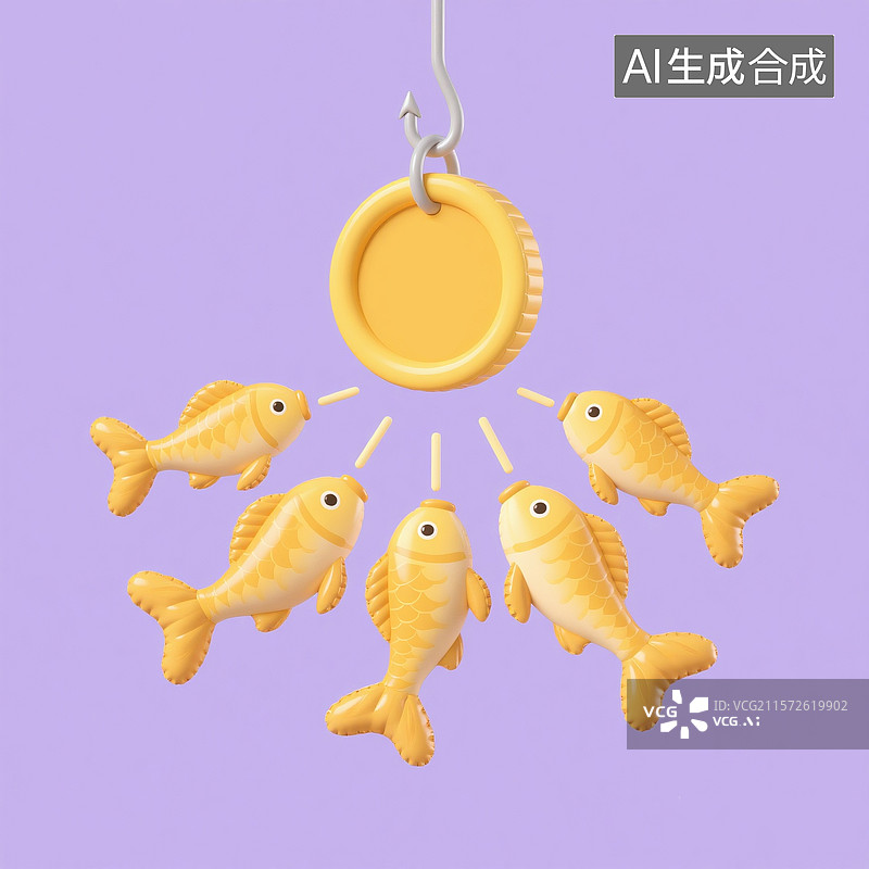 【AI数字艺术】投资者以高额回报为诱饵钓取投资者上钩图片素材