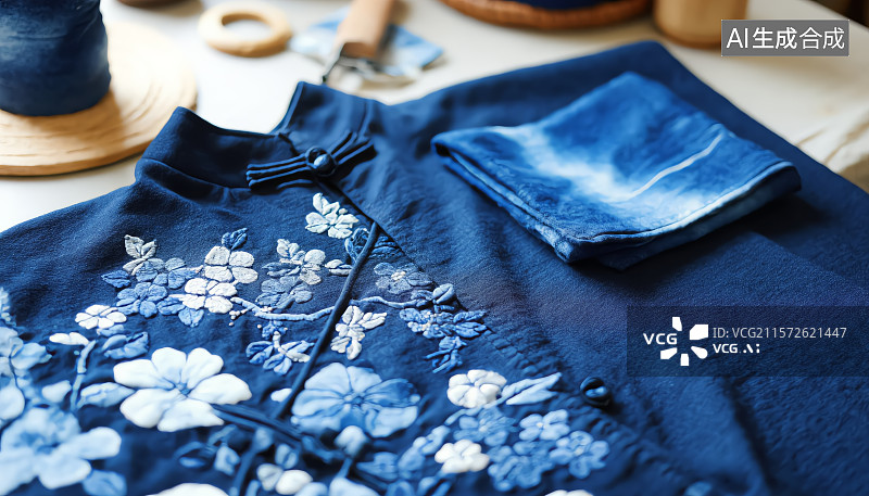 【AI数字艺术】非遗蓝染手工艺图片素材