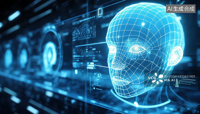 【AI数字艺术】人脸识别验证技术图片素材