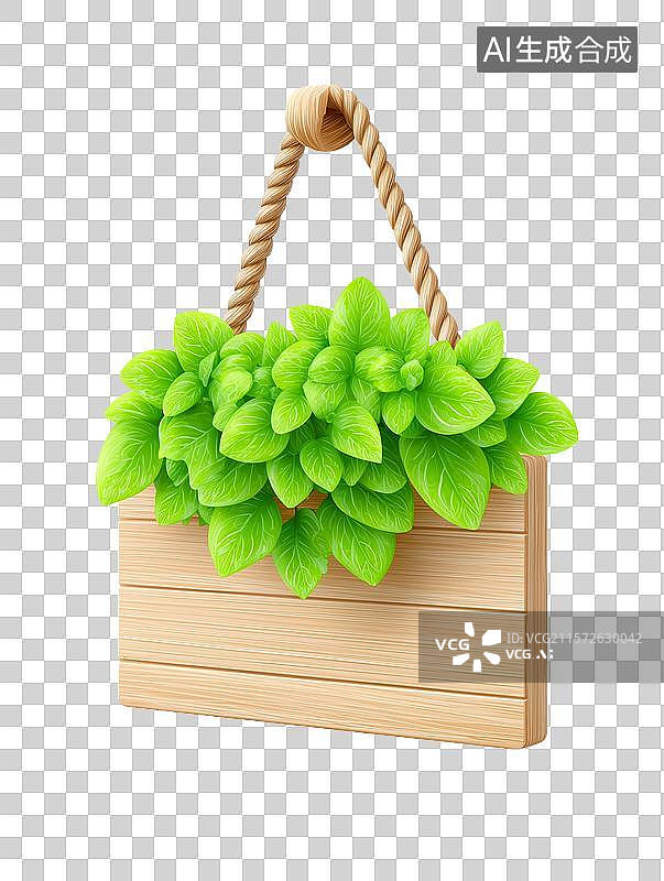 【AI数字艺术】【免抠png素材】一块卡通木制展示牌图片素材