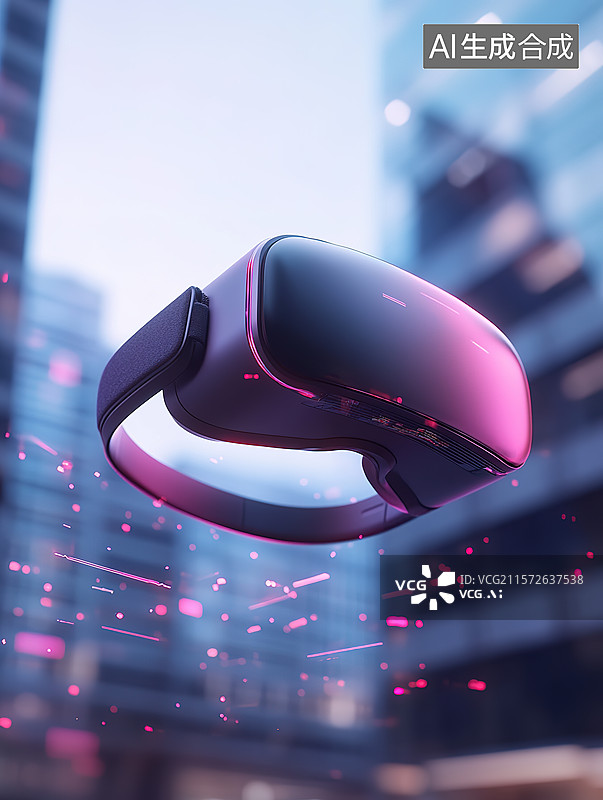 【AI数字艺术】办公楼背景下的AR眼镜未来科技主题背景图片素材