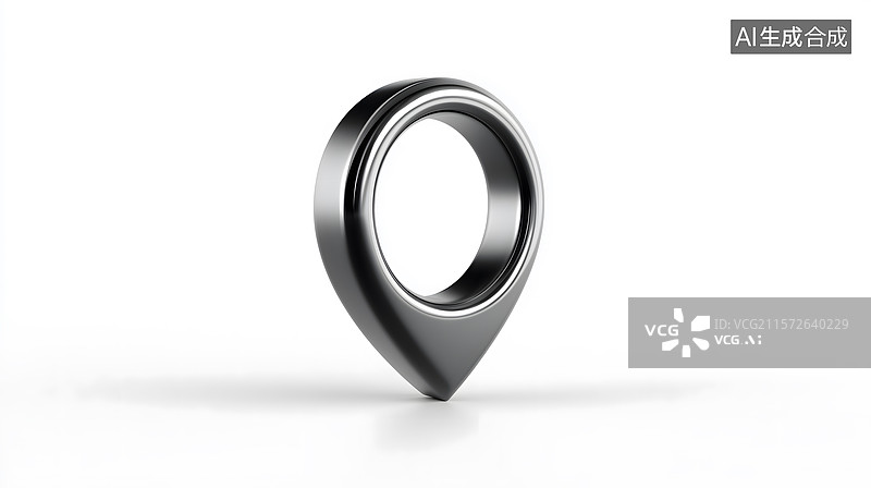 【AI数字艺术】银色定位图标设计图片素材
