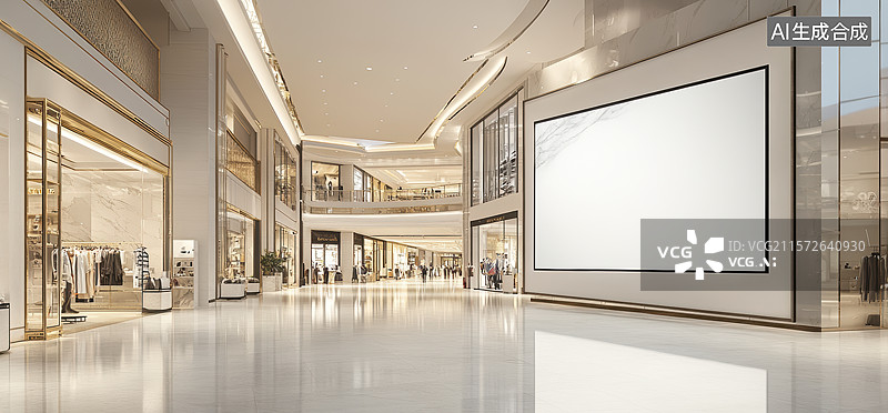 【AI数字艺术】豪华商场内部景象图片素材