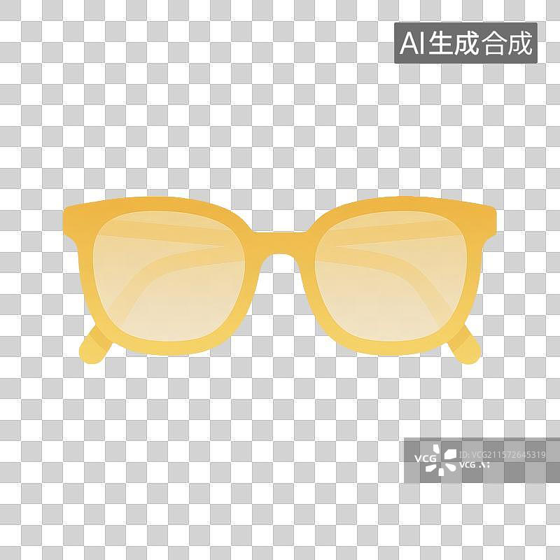 【AI数字艺术】简约扁平风格眼镜图标矢量插画图片素材