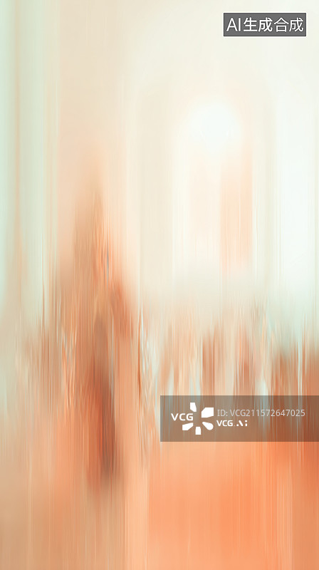 【AI数字艺术】模糊室内场景，人物轮廓隐约可见图片素材