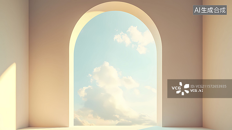 【AI数字艺术】粉色拱门电商背景图片素材