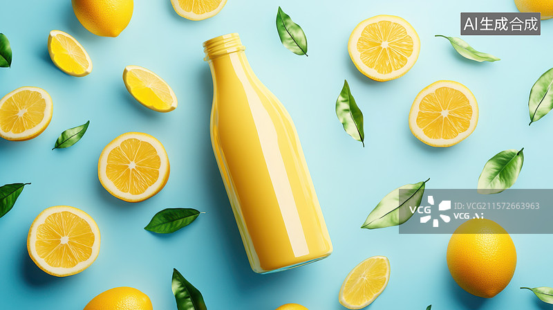 【AI数字艺术】黄色橙汁图片素材