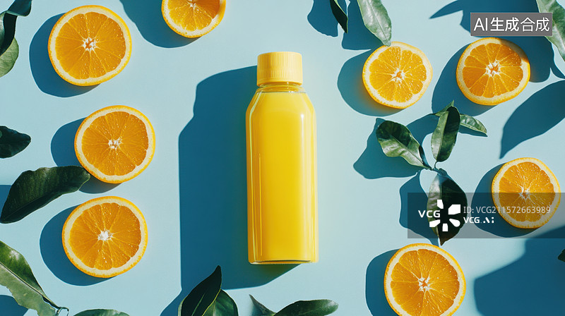 【AI数字艺术】黄色橙汁图片素材