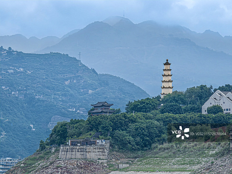 奉节白帝城耀奎塔风光图片素材