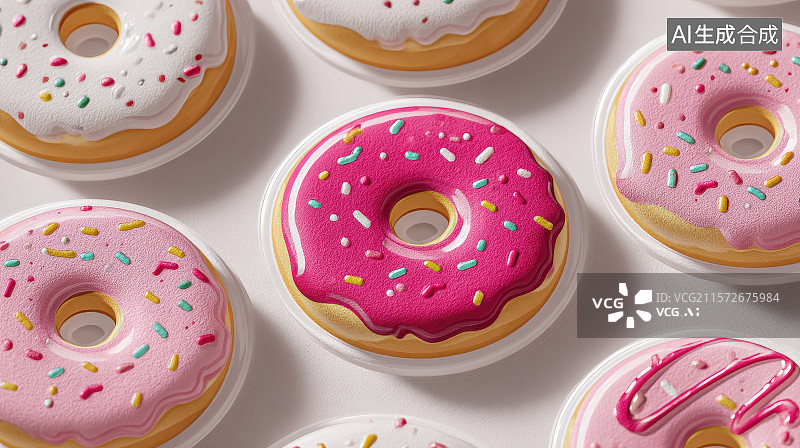 【AI数字艺术】整齐排列的甜甜圈图片素材