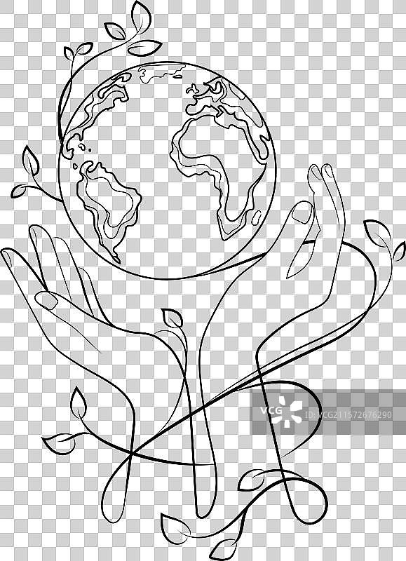 人类的手与地球图片素材