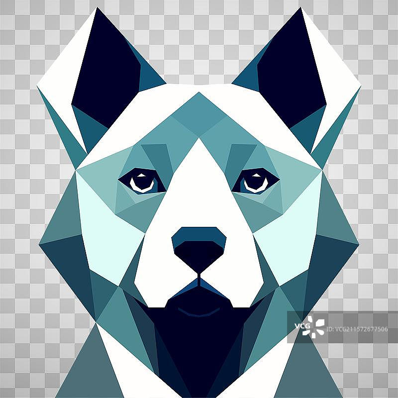 粉色背景上的低多边形风格狗头图片素材