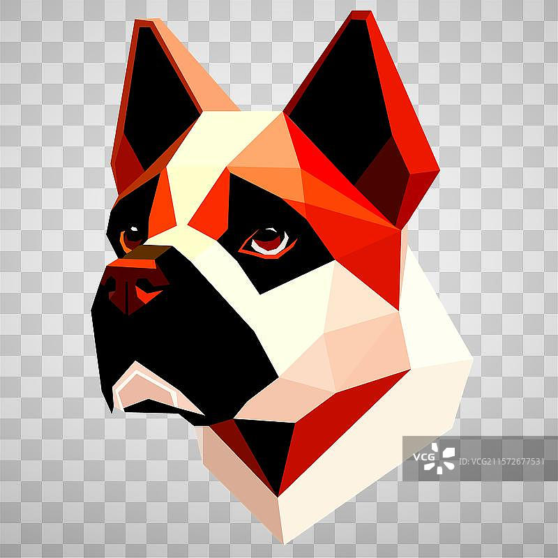 狗头由几何形状和颜色构成图片素材