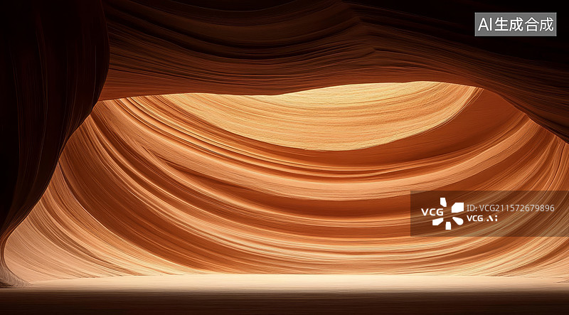 【AI数字艺术】沙岩洞穴的自然曲线图片素材