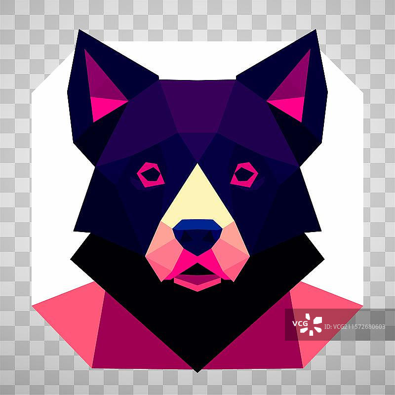 方框内的几何图形狗头图片素材