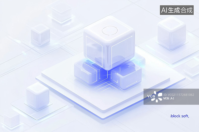 【AI数字艺术】未来科技立方体结构图片素材