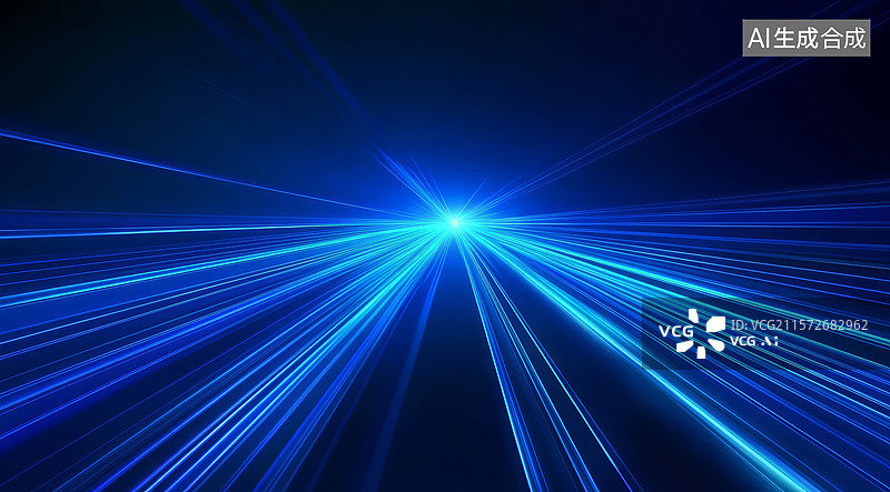 【AI数字艺术】蓝色激光交汇的光芒图片素材
