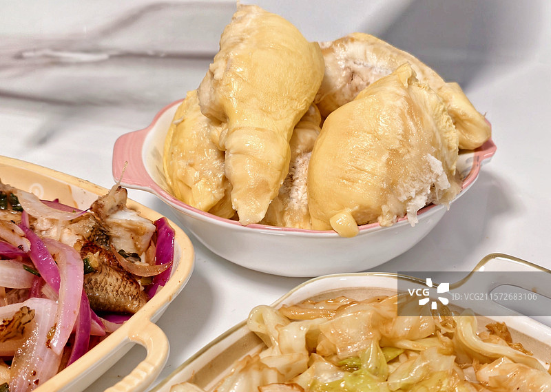 榴莲美食晚餐鱼图片素材