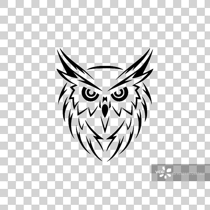 猫头鹰 - 高质量标志 - 适合T恤的理想选择图片素材