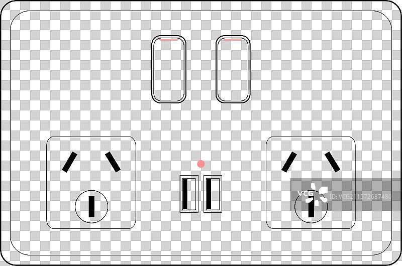 带有双插孔的I型电源插座图片素材