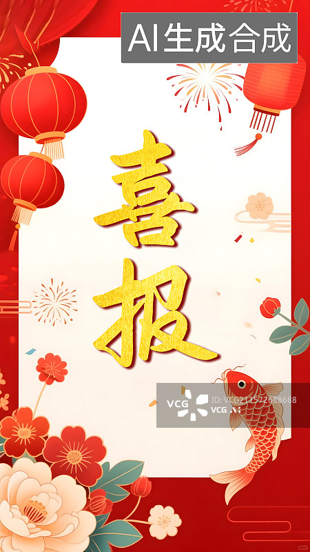 【AI数字艺术】喜报海报图片素材