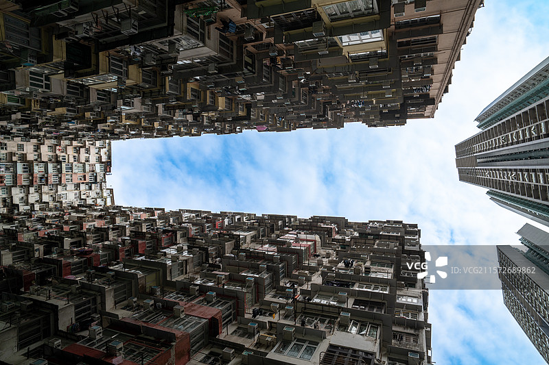 香港怪兽大厦 高楼大厦的压迫感图片素材