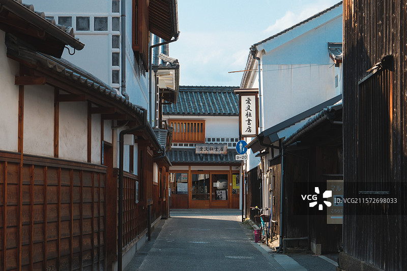 日本冈山县仓敷美观地区历史街道图片素材