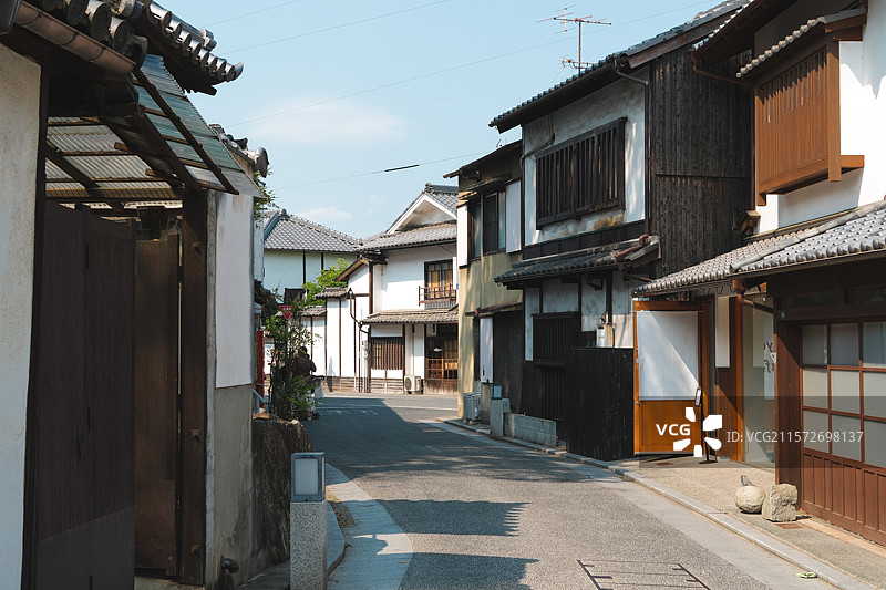 日本冈山县仓敷美观地区历史街道图片素材
