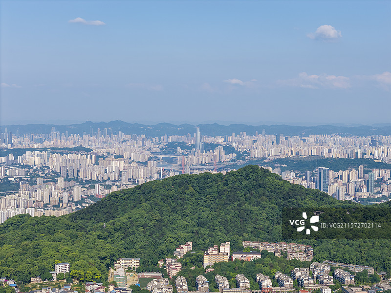 从重庆歌乐山远眺重庆全景风光图片素材