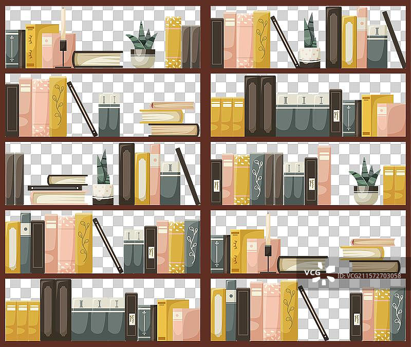 一个装满书籍的书架图片素材