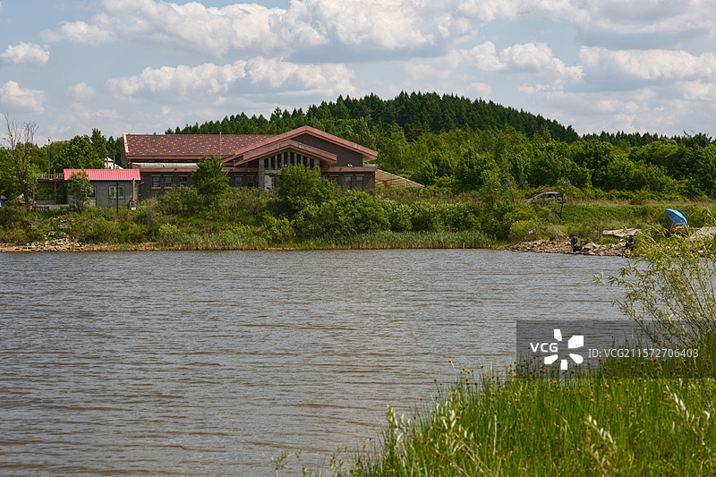 辽源鴜鹭湖景区湖湾图片素材